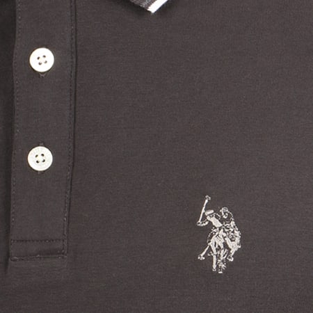 US Polo ASSN - Polo Manches Longues Double Horse Gris Anthracite 
