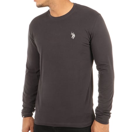US Polo ASSN - Tee Shirt Manches Longues Casual Air Gris Anthracite