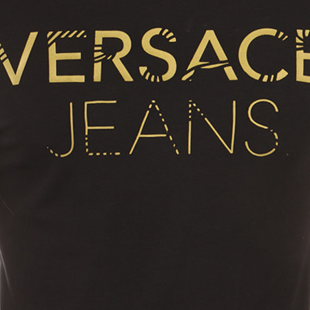 Versace Jeans Couture - Tee Shirt Flash Print Line Noir Doré