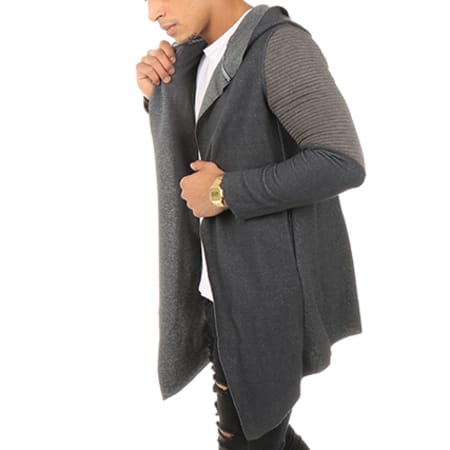 VIP Clothing - Gilet Capuche Oversize Classic Gris Anthracite