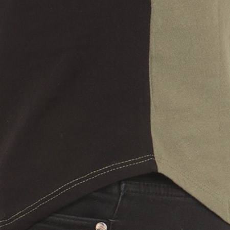VIP Clothing - Tee Shirt Oversize Bande 1651 Vert Kaki Noir