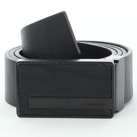 Calvin Klein - Ceinture Monochrome ADJ Leather Plaque Noir