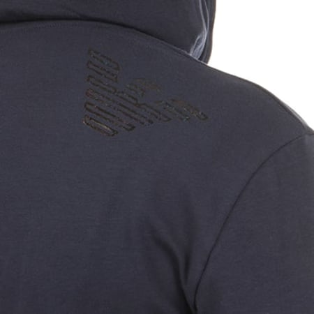 Emporio Armani - Tee Shirt Manches Longues Capuche 111740-7A595 Bleu Marine