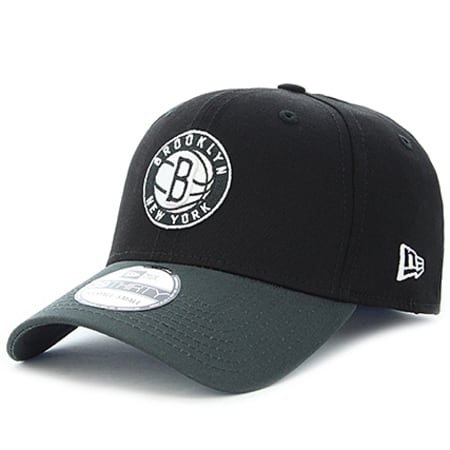 New Era - Casquette Fitted Black Base Brooklyn Nets Noir Gris Anthracite 