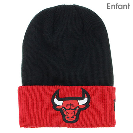 New Era - Bonnet Enfant Team Rib Chicago Bulls Noir Rouge