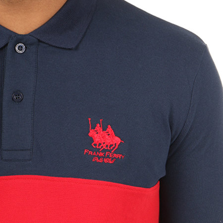 Classic Series - Polo Manches Longues 719 Bleu Marine Rouge
