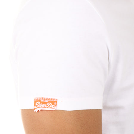 Superdry - Tee Shirt Orange Label Vintage Blanc 
