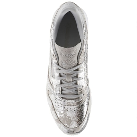 Reebok - Baskets Femme Classic Leather Hype BS6785 Silver Metallic Skull Grey White