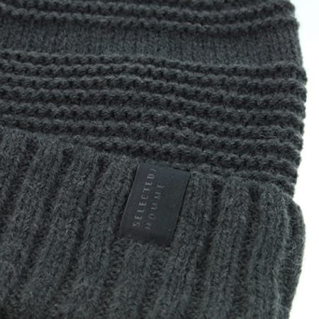 Selected - Bonnet Ripple Gris Anthracite 