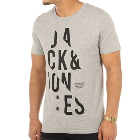 Jack And Jones - Tee Shirt Cutter Gris Chiné