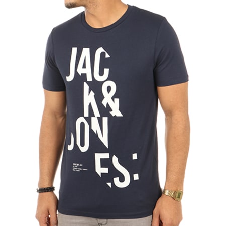 Jack And Jones - Tee Shirt Cutter Bleu Marine