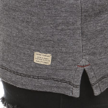 Jack And Jones - Polo Manches Longues Giovanni Granddad Gris Anthracite Chiné