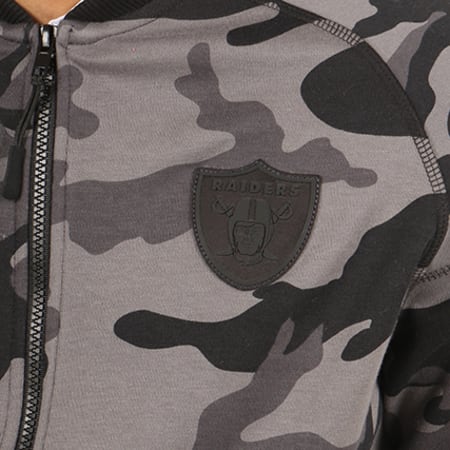 New Era - Veste Zippée NTC Oakland Raiders Noir Gris Anthracite Camouflage