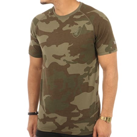 New Era - Tee Shirt NTC Raglan Oakland Raiders Vert Kaki Camouflage