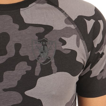 New Era - Tee Shirt NTC Raglan Oakland Raiders Gris Anthracite Camouflage