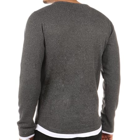 Deeluxe - Pull Mohanson Gris Anthracite Blanc 