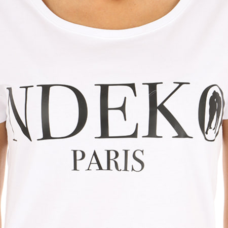 KeBlack - Tee Shirt Femme Typo Blanc