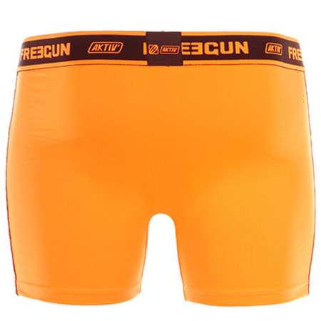 Freegun - Lot De 2 Boxers Training Aktiv Sport Noir Orange Fluo
