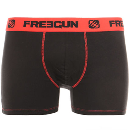 Freegun - Lot De 2 Boxers Bi Stretch Rouge Noir Blanc