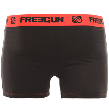 Freegun - Lot De 2 Boxers Bi Stretch Rouge Noir Blanc