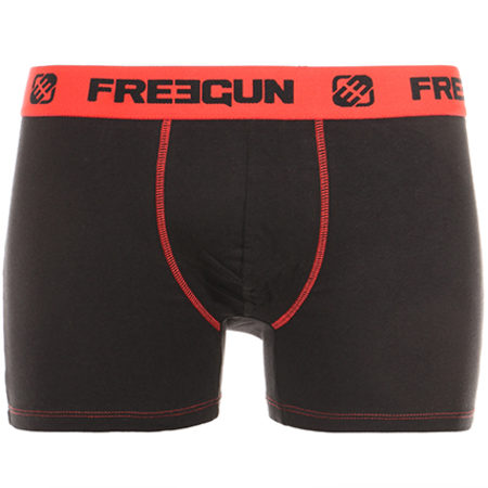Freegun - Lot De 3 Boxers Bi Stretch Noir Rouge Blanc 