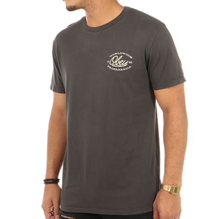 Obey - Tee Shirt Linea Gris Anthracite 