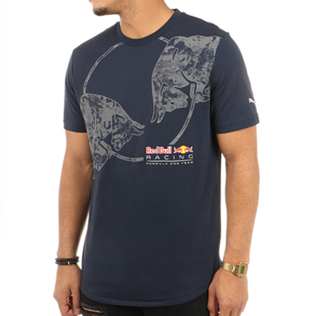 Puma - Tee Shirt Red Bull Graphic 573440 Bleu Marine