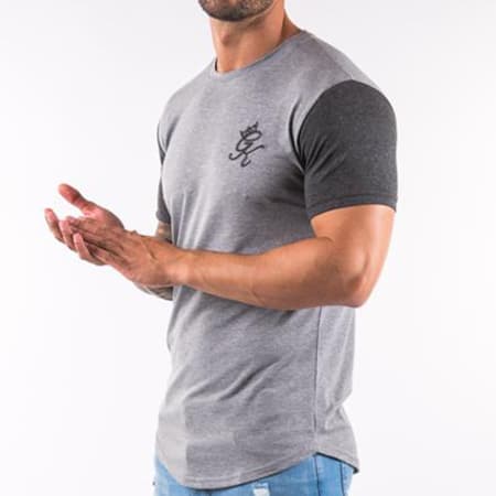 Gym King - Tee Shirt Oversize James Contrast Gris Chiné