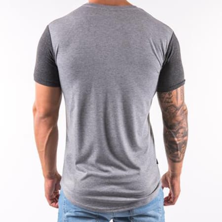 Gym King - Tee Shirt Oversize James Contrast Gris Chiné