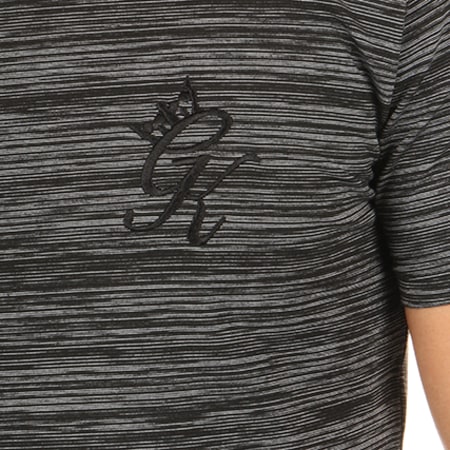 Gym King - Tee Shirt Oversize Curve Hem Noir Chiné