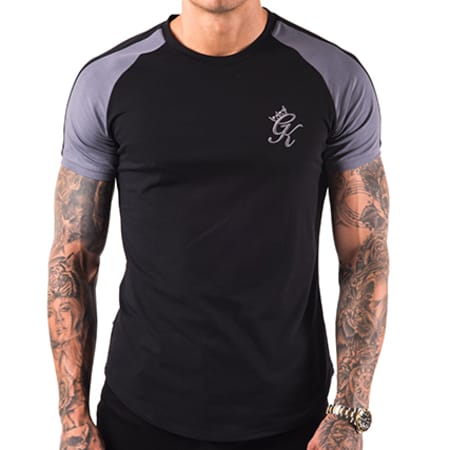Gym King - Tee Shirt Oversize Avec Bandes Retro Noir