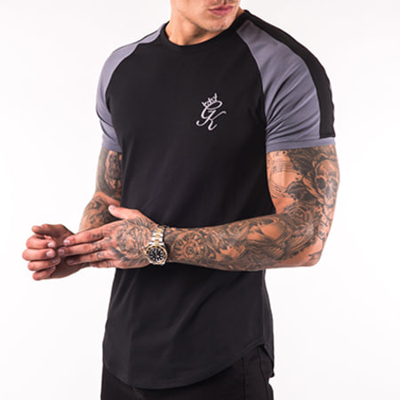 Gym King - Tee Shirt Oversize Avec Bandes Retro Noir
