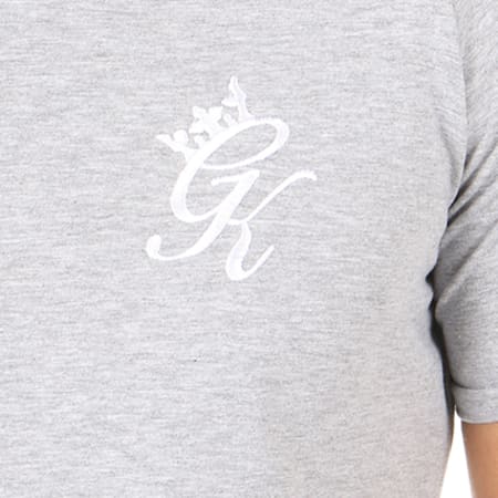Gym King - Tee Shirt Oversize Avec Bandes Retro Gris Chiné