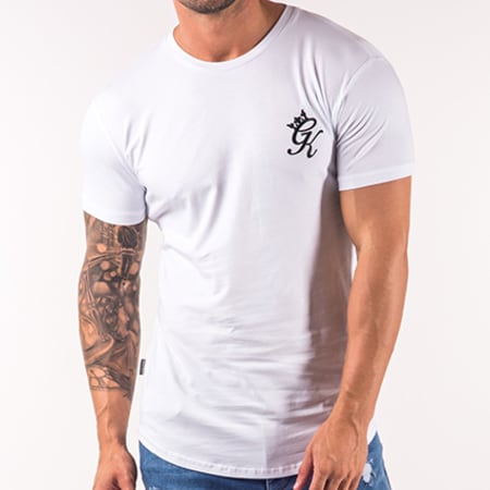 Gym King - Tee Shirt Oversize Curve Hem Blanc