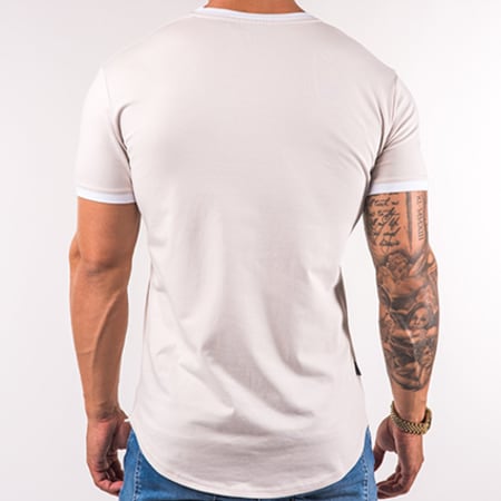 Gym King - Tee Shirt Oversize Ringer Beige