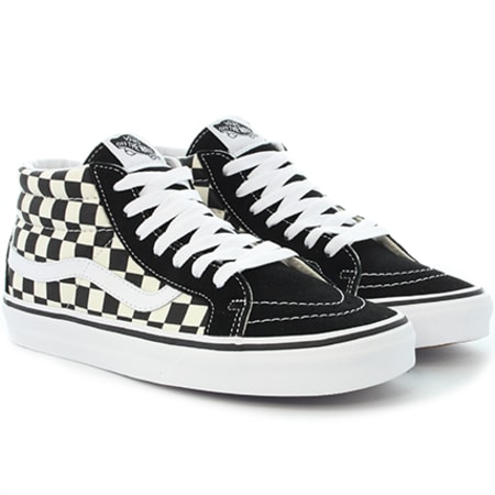 Vans damier mid hotsell