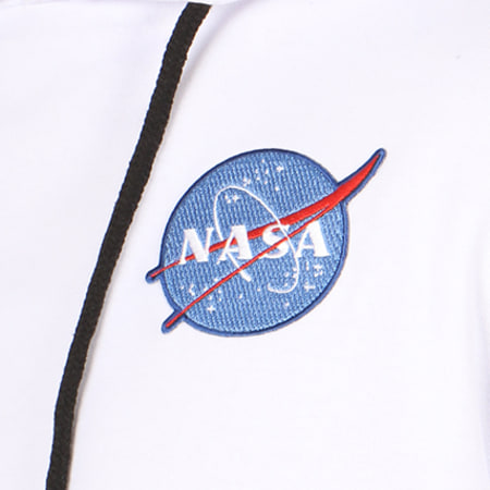 NASA - Sweat Capuche Patch Brodé Insignia Blanc