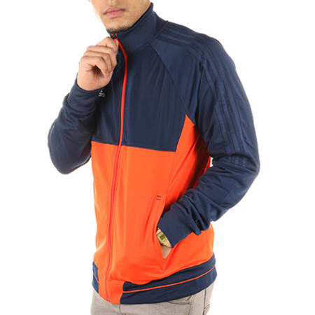 Adidas Sportswear - Veste Zippée Tiro 17 BQ2601 Bleu Marine Orange