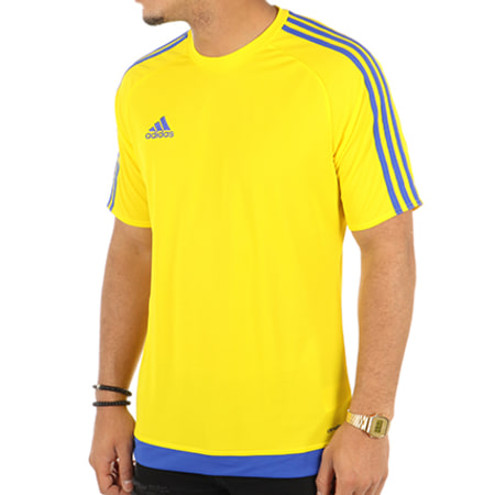 Adidas Sportswear - Tee Shirt De Sport Estro 15 Jersey M62776 Jaune Bleu Marine