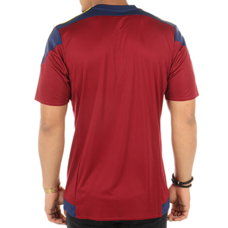 Adidas Sportswear - Tee Shirt De Sport Striped 15 Jersey S16141 Bordeaux Bleu Marine