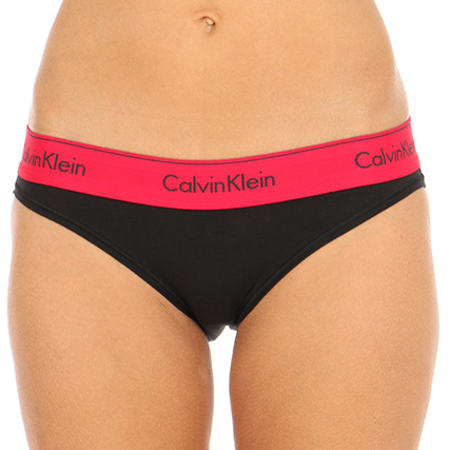 Calvin Klein - Culotte Femme Bikini Noir Bordeaux
