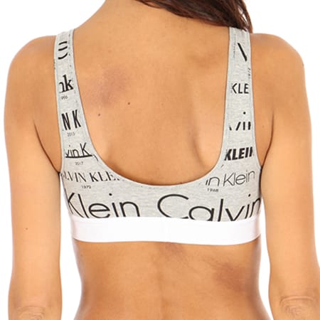 Calvin Klein - Brassière Femme Lightly Lined Gris Chiné Blanc