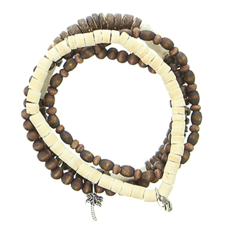 Icon Brand - Lot De 4 Bracelets Pohnpei Marron Beige