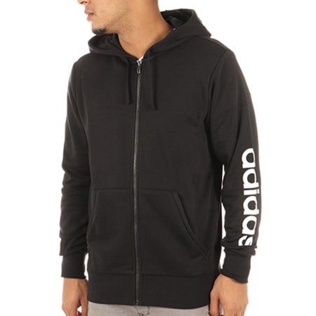 Adidas Sportswear - Sweat Zippé Capuche Essential Linear S98796 Noir 