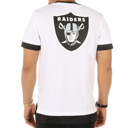 Majestic Athletic - Tee Shirt Oakland Raiders Mesh Mock Layer MOR3788WB Blanc Noir