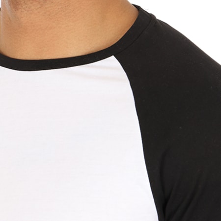 Celio - Tee Shirt Manches Longues Ajemi Blanc Noir