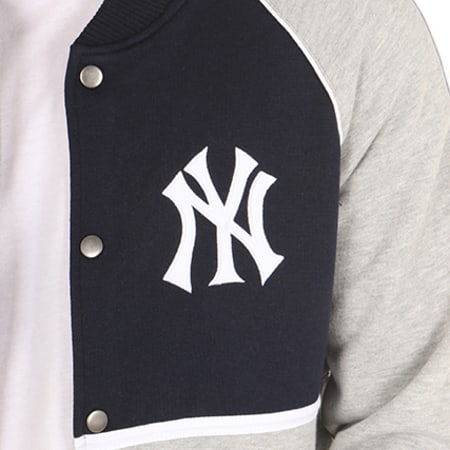 Majestic Athletic - Teddy New York Yankees Fleece Letterman MNY3774NL Bleu Marine Gris Chiné