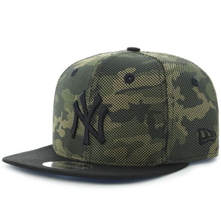 New Era - Casquette Snapback Mesh Overlay New York Yankees MLB Vert Kaki Camouflage