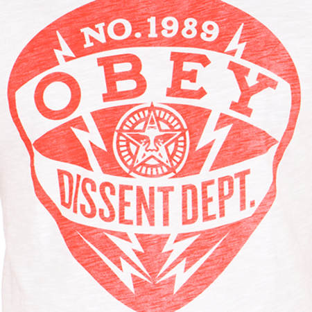 Obey - Tee Shirt Dissent Dept Blanc Orange