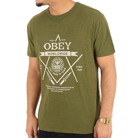 Obey - Tee Shirt Last Gang Vert Kaki